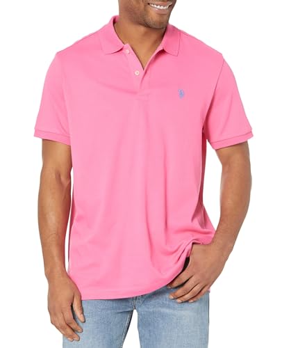 U.S. Polo Assn. Men's Solid Interlock Polo Pink Sangria Large von U.S. Polo Assn.