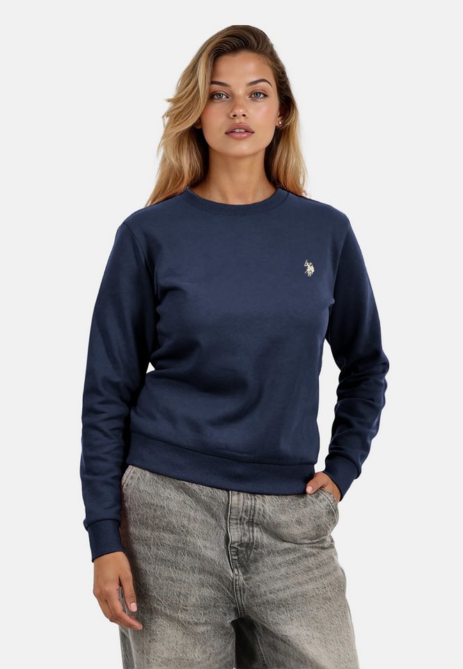 U.S. Polo Assn. Rundhalspullover U.S. POLO ASSN. Damen Sweatshirt Pullover P-016 Navy-Beige - Größe S - von U.S. Polo Assn.