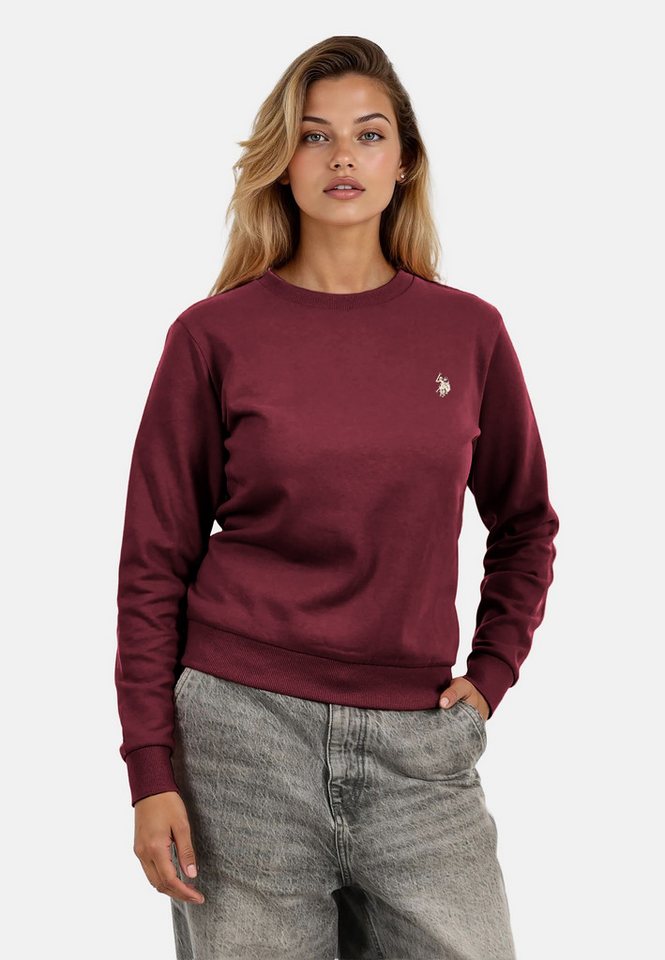 U.S. Polo Assn. Rundhalspullover U.S. POLO ASSN. Damen Sweatshirt Pullover P-016 Prune-Beige - Größe XL von U.S. Polo Assn.