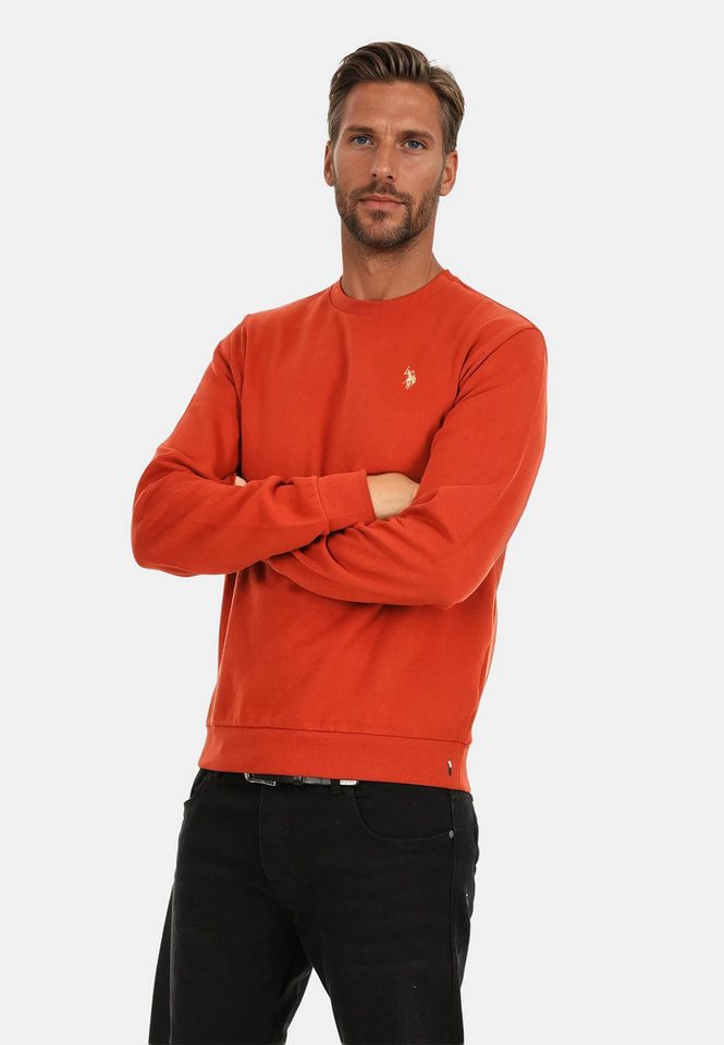 U.S. Polo Assn. Rundhalspullover U.S. POLO ASSN. Herren Sweatshirt Pullover P-015 Rust-Beige - Größe L von U.S. Polo Assn.