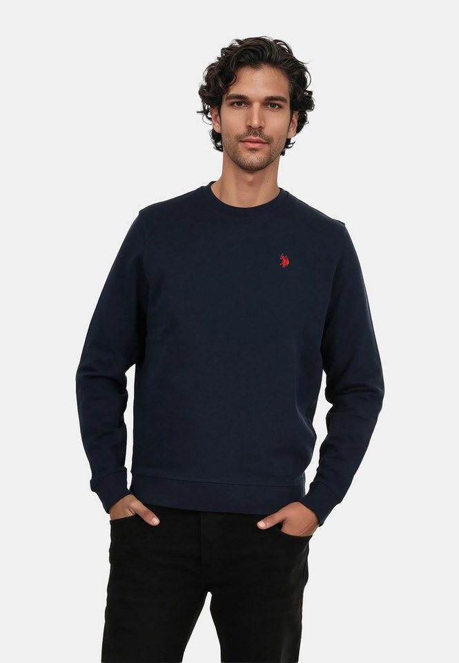 U.S. Polo Assn. Rundhalspullover Pullover USKiaan – Herren Sweatshirt mit Rundhalsausschnitt Baumwoll-Viskose-Mix, weich, atmungsaktiv und mit Logo-Stickerei von U.S. Polo Assn.