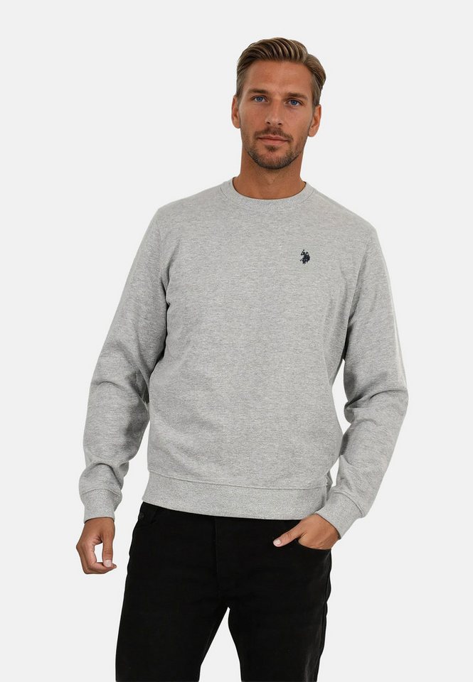 U.S. Polo Assn. Rundhalspullover Pullover USKiaan – Herren Sweatshirt mit Rundhalsausschnitt Baumwoll-Viskose-Mix, weich, atmungsaktiv und mit Logo-Stickerei von U.S. Polo Assn.