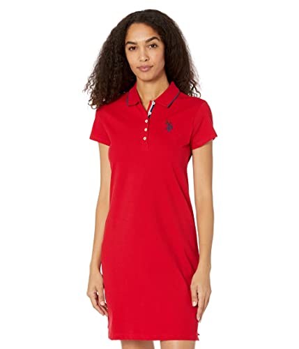 U.S. Polo Assn. Solides Polokleid, Motor-Rot, Small von U.S. Polo Assn.