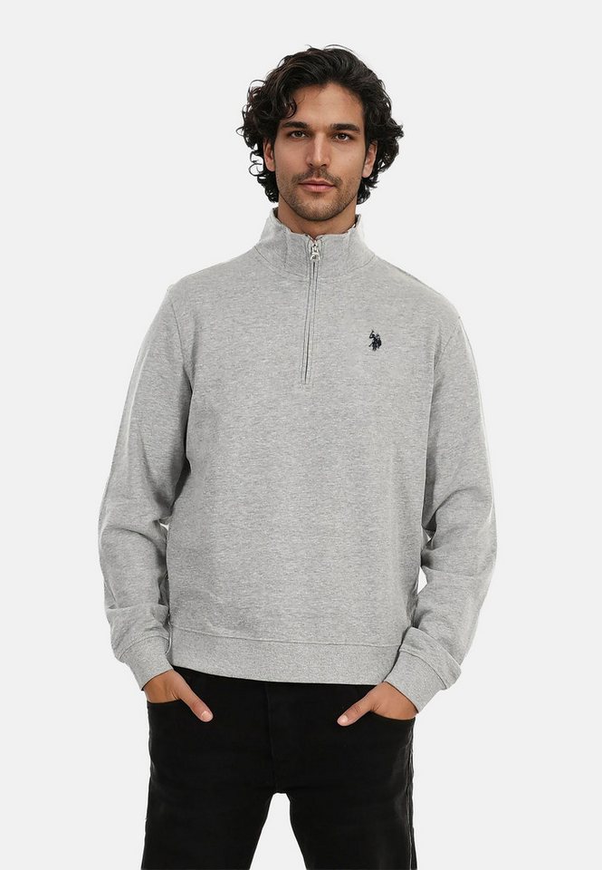 U.S. Polo Assn. Stehkragenpullover Pullover USKiaan – Herren Sweatshirt mit Rundhalsausschnitt Baumwoll-Viskose-Mix, weich, atmungsaktiv und mit Logo-Stickerei von U.S. Polo Assn.