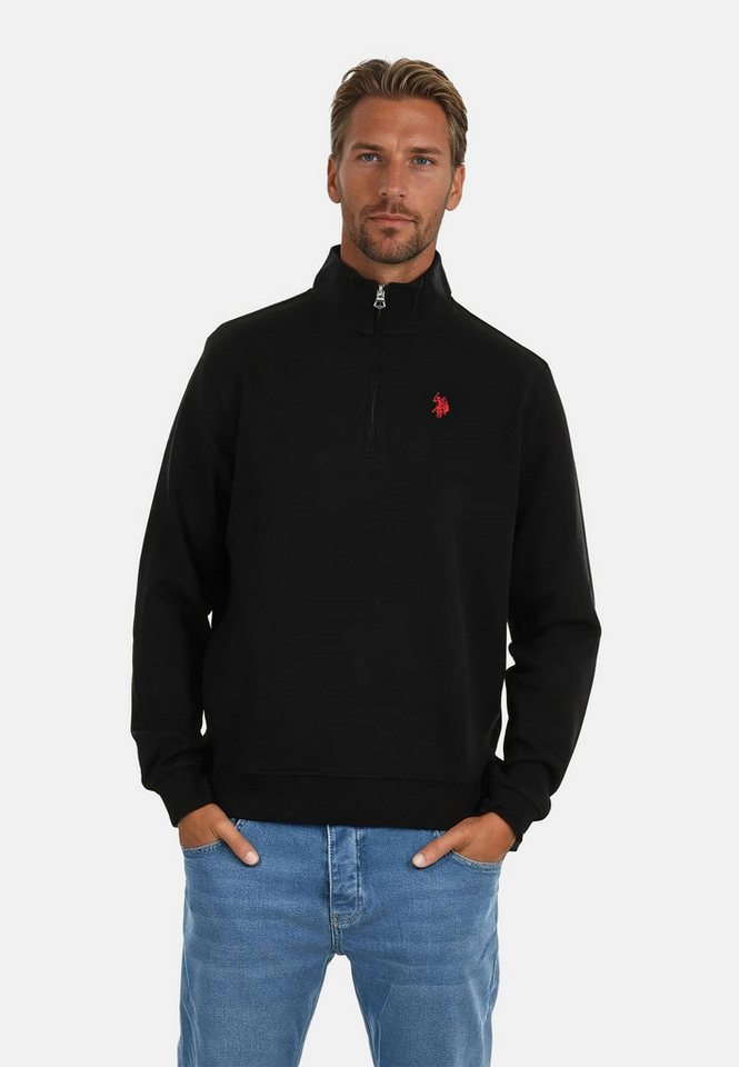 U.S. Polo Assn. Stehkragenpullover Pullover USKiaan – Herren Sweatshirt mit Rundhalsausschnitt Baumwoll-Viskose-Mix, weich, atmungsaktiv und mit Logo-Stickerei von U.S. Polo Assn.