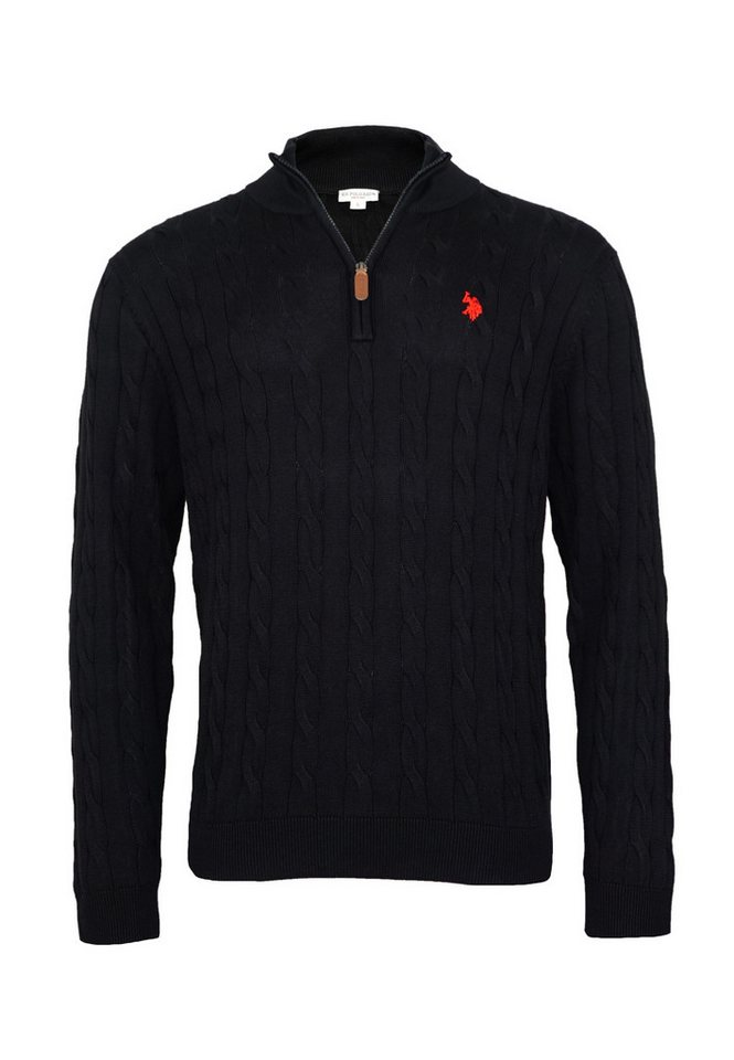 U.S. Polo Assn. Strickpullover Pullover Troyer Half Zip Zopfmuster (1-tlg) von U.S. Polo Assn.