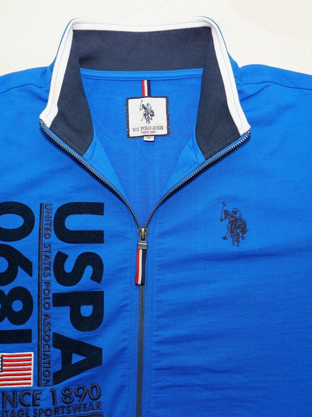 U.S. Polo Assn. Sweatjacke Herren Baumwolle bedruckt, blau von U.S. Polo Assn.