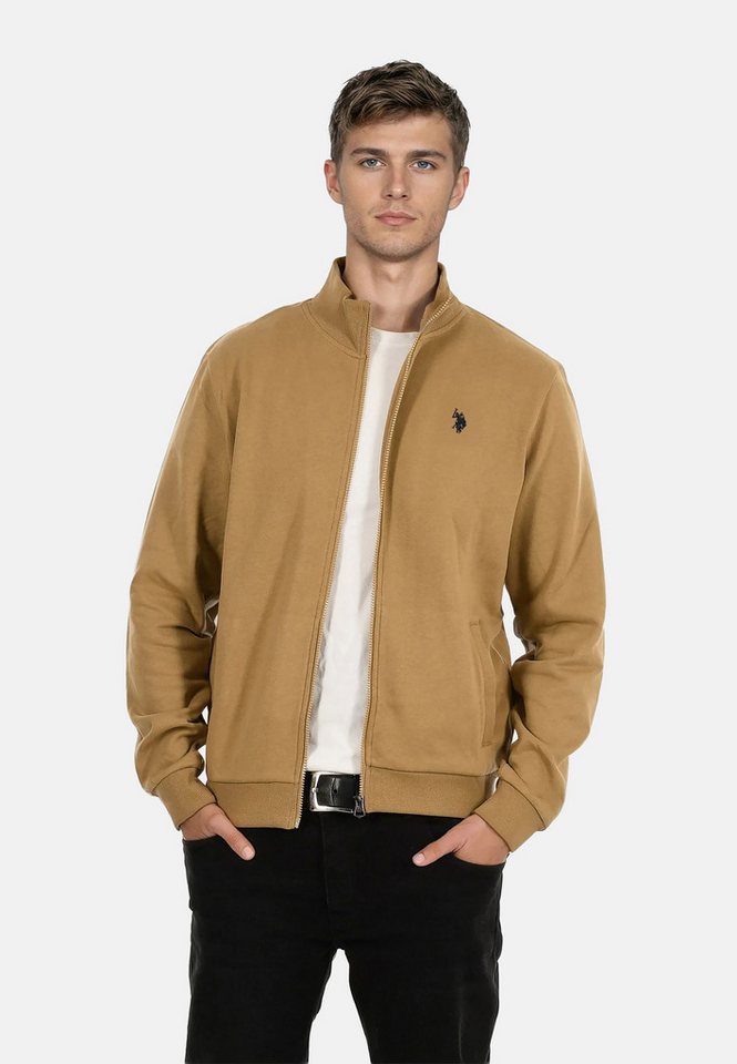 U.S. Polo Assn. Sweatjacke Sweatjacke USTheoo – Herren Zip-Jacke mit Stehkragen und Baumwoll-Polyester-Mix, weich, formstabil und mit Eingrifftaschen von U.S. Polo Assn.