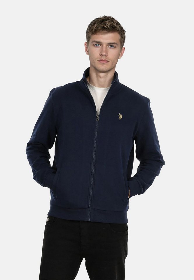U.S. Polo Assn. Sweatjacke Sweatjacke USTheoo – Herren Zip-Jacke mit Stehkragen und Baumwoll-Polyester-Mix, weich, formstabil und mit Eingrifftaschen von U.S. Polo Assn.