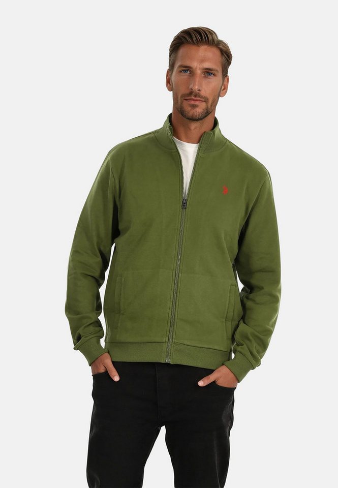 U.S. Polo Assn. Sweatjacke Sweatjacke USTheoo – Herren Zip-Jacke mit Stehkragen und Baumwoll-Polyester-Mix, weich, formstabil und mit Eingrifftaschen von U.S. Polo Assn.