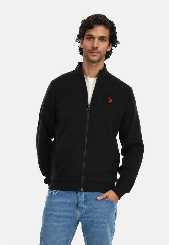U.S. Polo Assn. Sweatjacke Sweatjacke USTheoo – Herren Zip-Jacke mit Stehkragen und Baumwoll-Polyester-Mix, weich, formstabil und mit Eingrifftaschen von U.S. Polo Assn.
