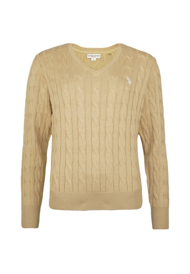 U.S. Polo Assn. Sweatshirt Shirt Pullover Cable V-Neck (1-tlg) von U.S. Polo Assn.