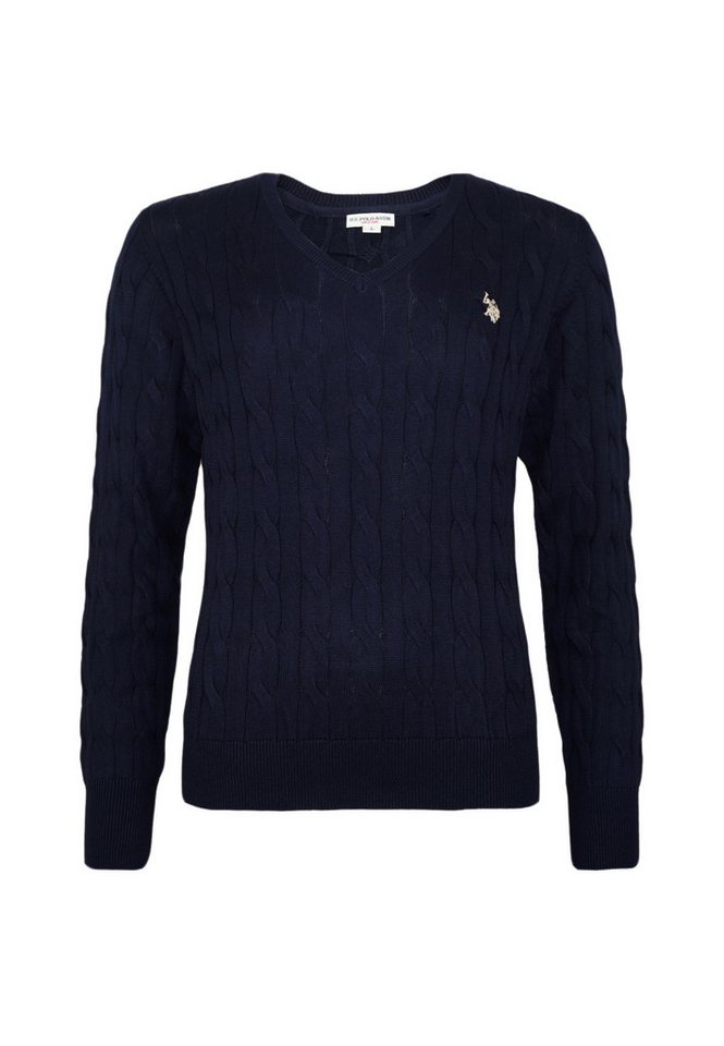 U.S. Polo Assn. Sweatshirt Shirt Pullover Cable V-Neck (1-tlg) von U.S. Polo Assn.