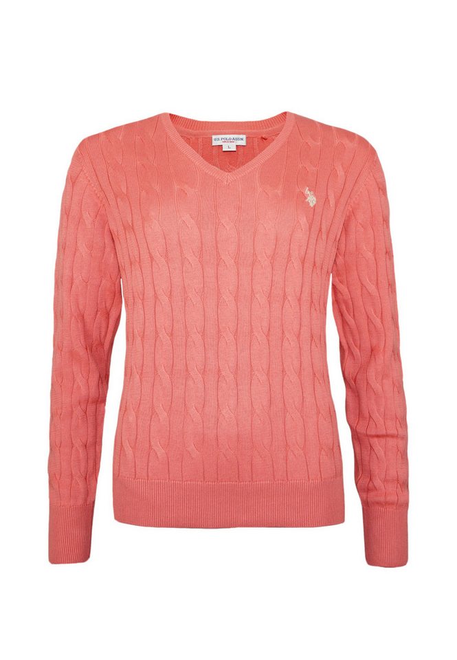 U.S. Polo Assn. Sweatshirt Shirt Pullover Cable V-Neck (1-tlg) von U.S. Polo Assn.