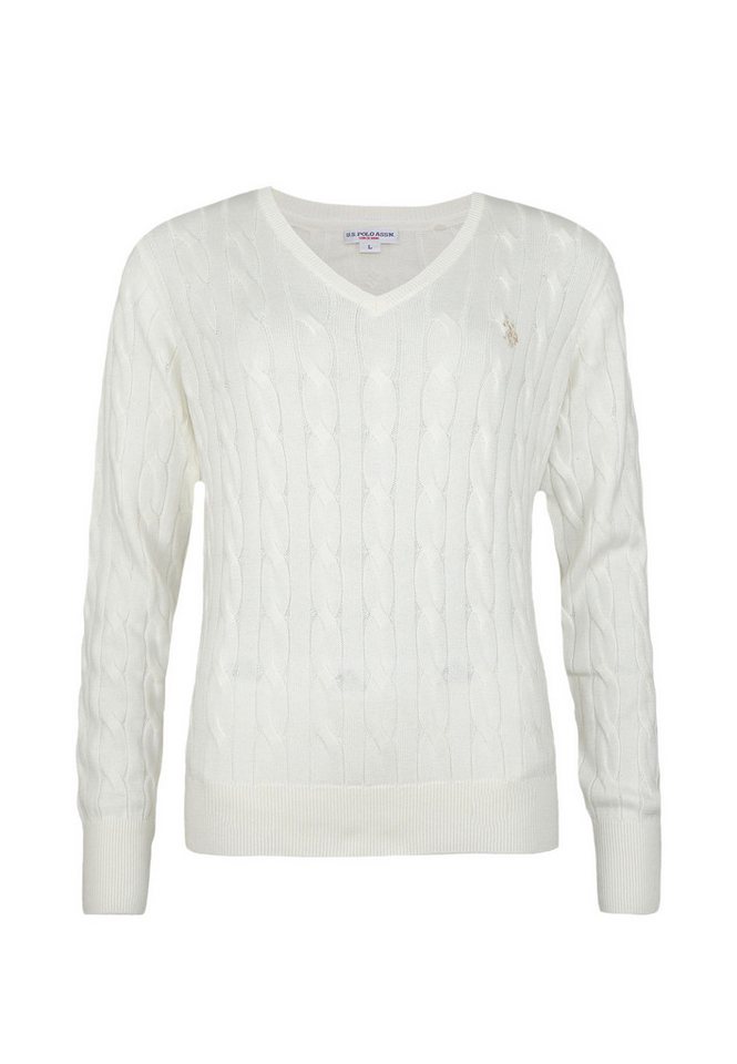 U.S. Polo Assn. Sweatshirt Shirt Pullover Cable V-Neck (1-tlg) von U.S. Polo Assn.