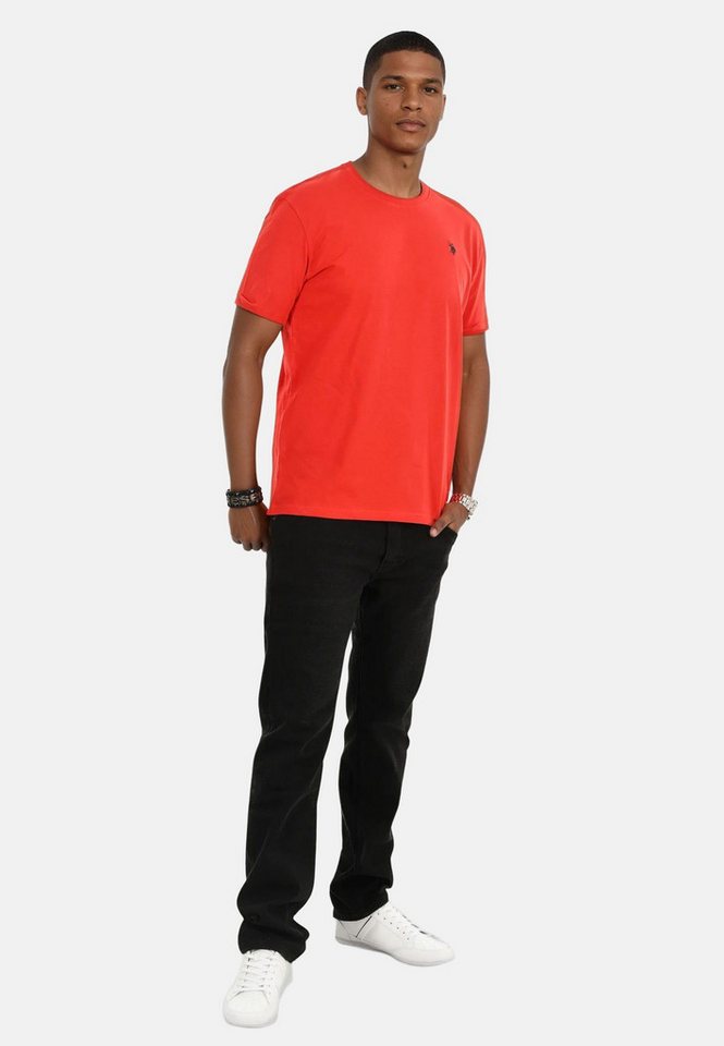 U.S. Polo Assn. T-Shirt U.S. POLO ASSN. Herren T-Shirt Basic P-012 Rot-Navy Größe XXL - Gr.2XL von U.S. Polo Assn.