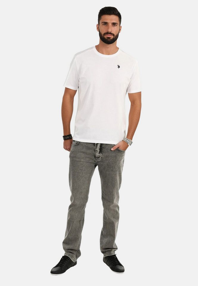 U.S. Polo Assn. T-Shirt U.S. POLO ASSN. Herren T-Shirt Basic P-012 Weiss-Navy Größe XXL - von U.S. Polo Assn.