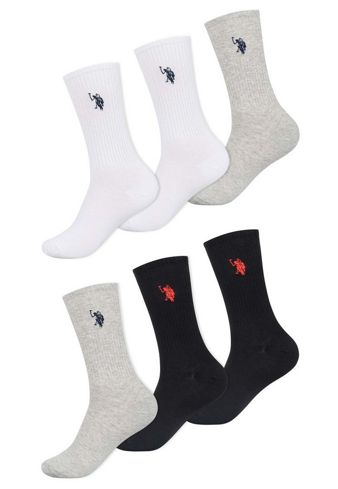 U.S. Polo Assn. Tennissocken Tennissocken USRydr – Herren 6er Pack mit Logo-Stickerei Weicher Materialmix, gerippte Struktur und hoher Tragekomfort von U.S. Polo Assn.