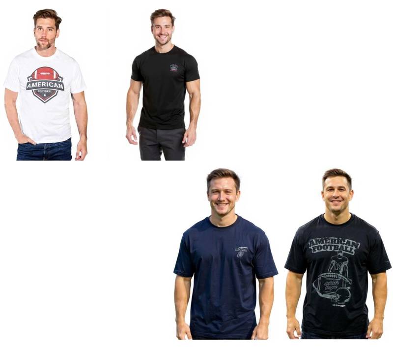 2er Pack U.S. SPORT AMERICA Herren T-Shirt Basic Baumwoll-Shirt Rundhals-Shirt Kurzarm Schwarz/Weiß oder Schwarz/Blau von U.S. SPORT AMERICA