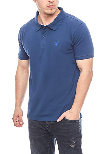 U.S. POLO ASSN. Basic Poloshirt Polohemd Baumwolle Herren Kurzarm (Navy, L) von U.S. POLO ASSN.