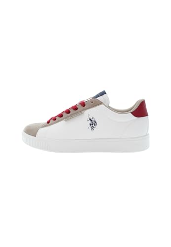 U.S. Polo Assn. - Turnschuhe TYMES011M/5YN1 aus synthetisch, weiß-rot-beige (44) von U.S.POLO ASSN.