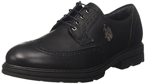 U.S.POLO ASSN. ELTON4198W7/L1, Herren Oxford, Schwarz - Schwarz (Nero BLK) - Größe: 40 EU von U.S.POLO ASSN.