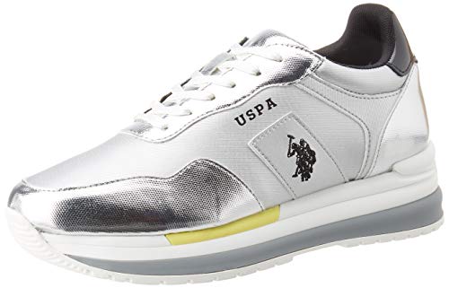 US Polo Association Damen Amy Met Gymnastikschuhe, Silber (SIL 052), 36 EU von US Polo Association