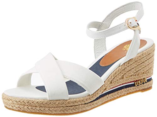 US Polo Association Damen Madelyn Rope Slingback Sandalen, Weiß (WHI 001), 40 EU von US Polo Association