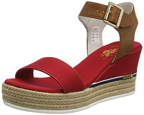 US Polo Association Damen Michela Slingback Sandalen, Mehrfarbig (Red/Cuo 070), 39 EU von US Polo Association