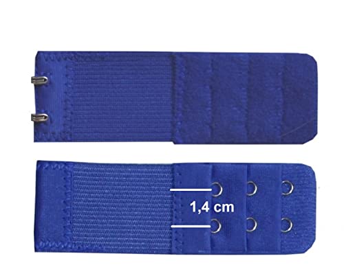 U.W. BH Verlängerung 2 Haken 3 Reihen Verschluss Gummi Erweiterung um 6-13 cm (Blau) von U.W.