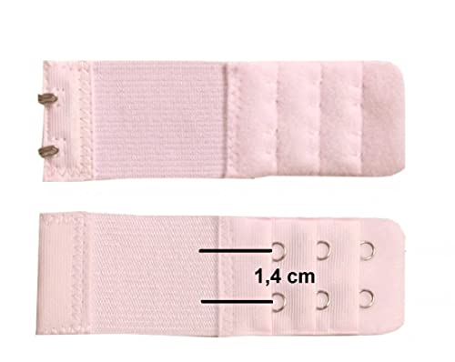 U.W. BH Verlängerung 2 Haken 3 Reihen Verschluss Gummi Erweiterung um 6-13 cm (helles Rosa), 3,2 breit, 9,5 lang von U.W.