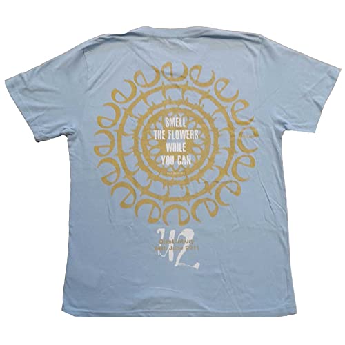 U2 - Glastonbury 2011 Smell the Flowers T-Shirt für Herren/Damen Unisex (M) (Hellblau) von U2