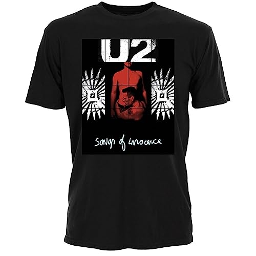 U2 Herren Songs of Innocence Red Shade Slim Fit T-Shirt Schwarz, Schwarz, L von U2