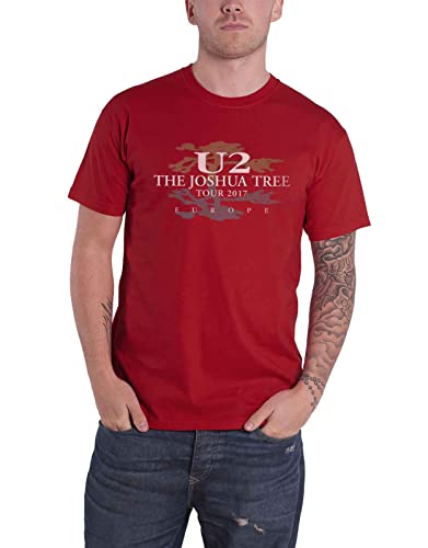 U2 T Shirt Joshua Tree 2017 European Tour Nue offiziell Herren Rot ex Tour L von U2