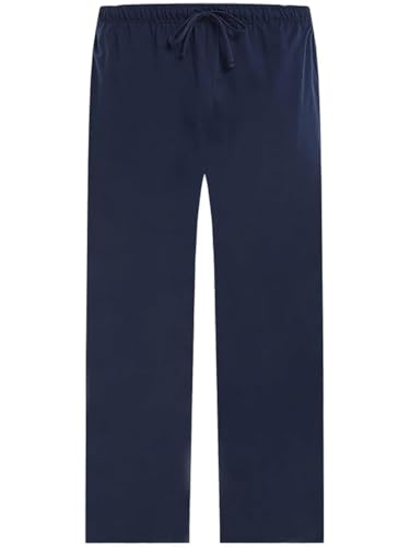 U2SKIIN Pyjamahose Herren lang 100% Baumwolle, Schlafhose Herren Schlafanzughose lang Pyjama Hose Schlafanzug Hose Freizeithose Haushose (Navy, S) von U2SKIIN