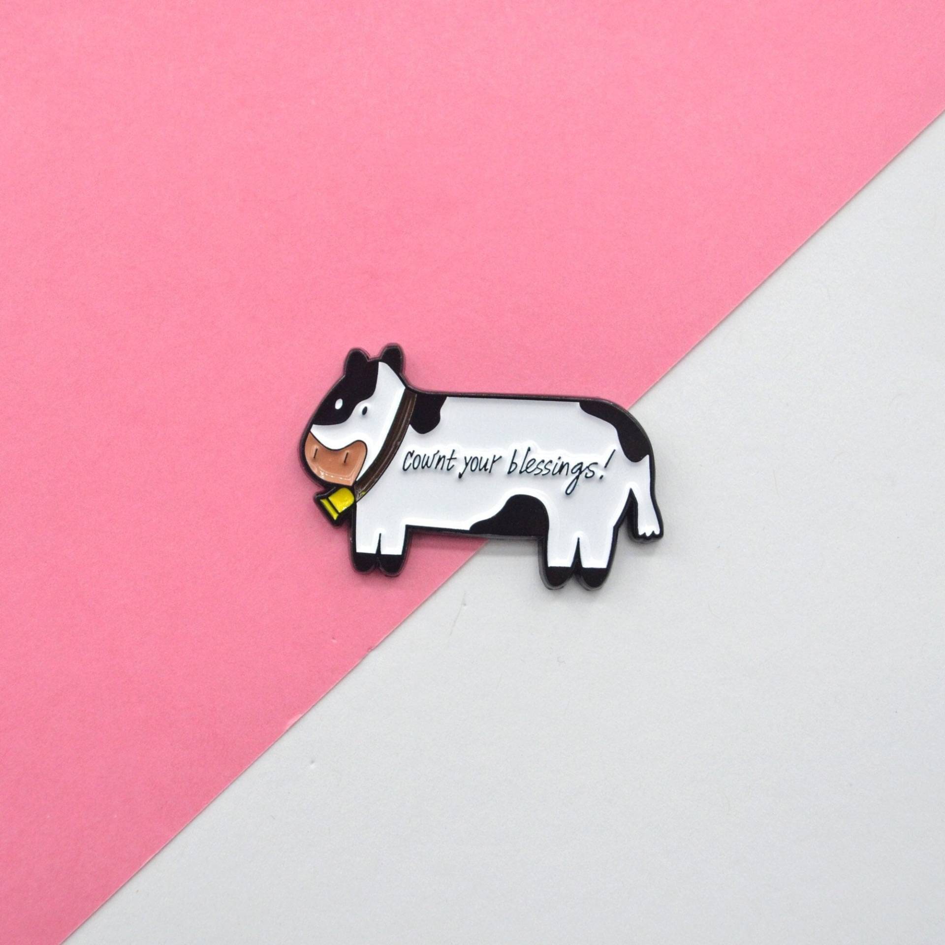 Kuh Pin, Cownt Your Blessings Emaille Pins & Sticker von U3ree