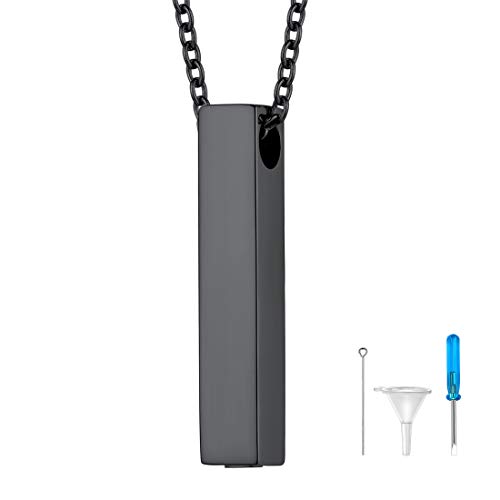 U7 3D Stäbchen Urne Kette schwarz Edelstahl Asche Gedenk glänzend Quader Anhänger mit 46+5cm Rolokette Hunde Katze Haustiere Erinnerung Schmuck Geschenk für Männer Frauen U7 3D Stäbchen Urne Kette schwarz Edelstahl Asche Gedenk glänzend Quader Anhänger mit 46+5cm Rolokette Hunde Katze Haustiere Erinnerung Schmuck Geschenk für Männer Frauen von U7
