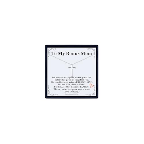 U7 Kreuzkette An meine Bonus-Mutter Kreuzanhänger mit Glückwunschkarte, 40cm Edelstahlkette,Geschenk für Geburtstag Christentum Religion Weihnachten U7 Kreuzkette An meine Bonus-Mutter Kreuzanhänger mit Glückwunschkarte, 40cm Edelstahlkette,Geschenk für Geburtstag Christentum Religion Weihnachten von U7