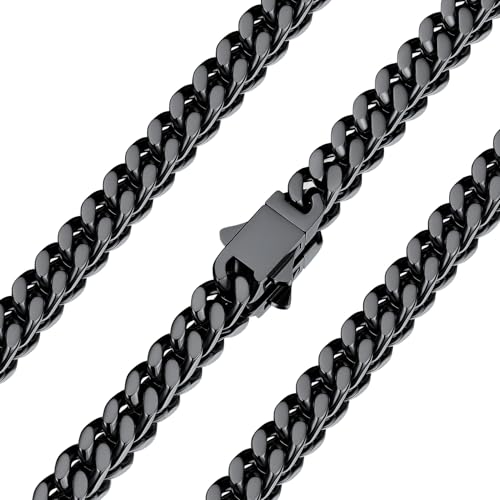 U7 Panzerkette Herren Edelstahl 12mm Männer Kette Rapper Teenager Cuban Links Chain Hip Hop Schmuck Kettenlänge 66cm Schwarz U7 Panzerkette Herren Edelstahl 12mm Männer Kette Rapper Teenager Cuban Links Chain Hip Hop Schmuck Kettenlänge 66cm Schwarz von U7