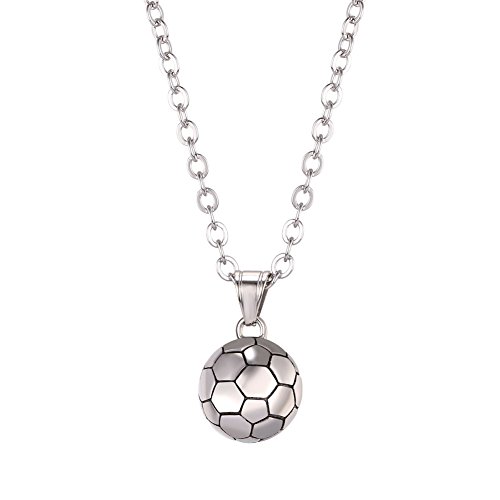 U7 Sport Kette für Sport Halskette Edelstahl Football Charm Anhänger Bodybuilding Kettenanhänger Silberkette Fitness Gym Sportler Ketten Damenkette Modeschmuck für Jahrestag von U7