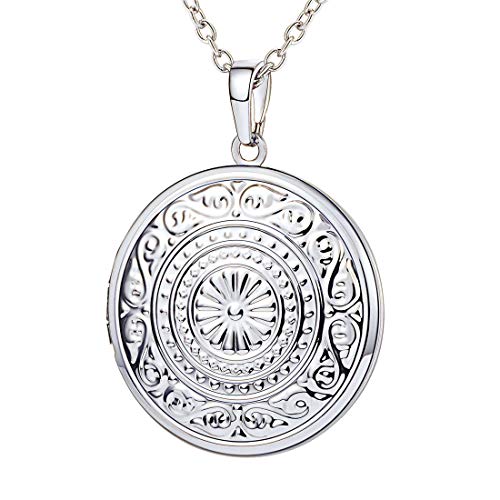 U7 Damen Locket Vintage Sonnenblume Halskette Herren Runde Anhänger Medaillon zum Öffnen mit Foto Custom Text Bild Amulett Freundschaftskette Modeschmuck für Geburtstag Weihnacht U7 Damen Locket Vintage Sonnenblume Halskette Herren Runde Anhänger Medaillon zum Öffnen mit Foto Custom Text Bild Amulett Freundschaftskette Modeschmuck für Geburtstag Weihnacht von U7
