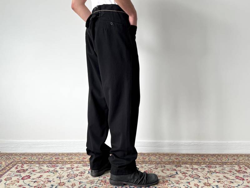 Antike 1910Er Jahre Edwardian Schweizer Schwarze Wolle Herrenhose Mit Schnallenverschluss - Maßgeschneiderte Vintage-Hose von thepuregarb