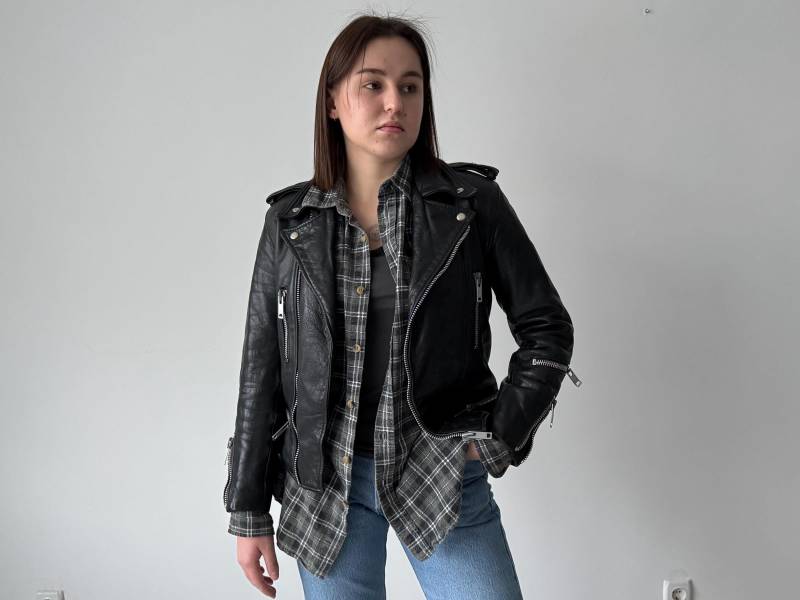 Vintage 1970Er Jahre Damen Texman Leder Motorrad Punk Rock Rot/Schwarz Gefütterte Jacke Made in Denmark - Retro Ramones Style Vintage 1970Er Jahre Damen Texman Leder Motorrad Punk Rock Rot/Schwarz Gefütterte Jacke Made in Denmark - Retro Ramones Style von thepuregarb