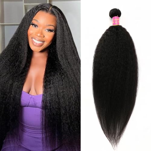 Brasilianische Haare Bündel Echthaar Weave Yaki Straigh Human Hair Bundles 100% Brazilian Human Hair Extensions Kinky Straigh Weave Bundle für Frauen 16 Zoll von UALUSTRA