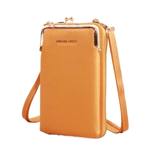 UALXPAO Geldbeutel Damen Damen Kleine Geldbörse Umhängetasche Taschen Damen Mini Mattes Leder Schulter Messenger Bag Clutch Damen Handytasche Geldbörse Handtasche(Yellow) von UALXPAO