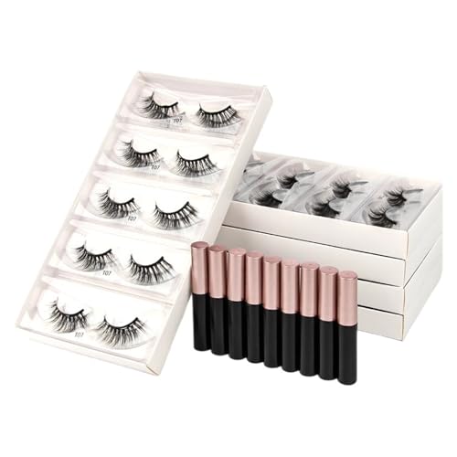 UAMOU Wimpern Magnetische Wimpern 3/20/100 stücke 3D Nerz Falsche Wimpern Magnet Eyeliner Natürliche Wimpern Set Langlebige wimpern Cheerfully (Color : 20Lashes 6Eyeliner) von UAMOU