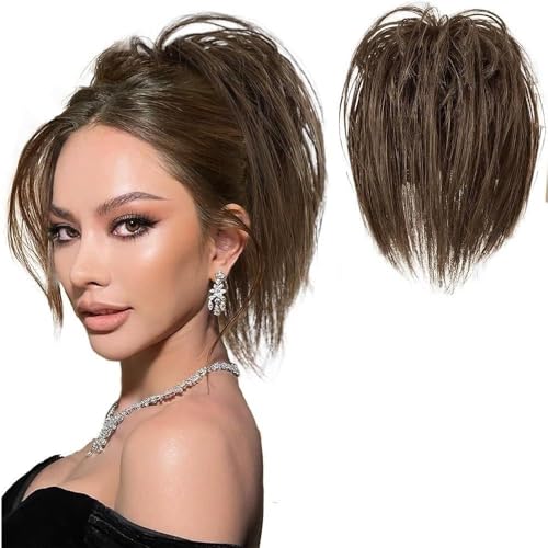 Haarknoten Synthetischer, unordentlicher, lockiger Haarknoten mit Pferdeschwanz – Clip-in-Chignon-Haarverlängerungen for Frauen Haarknoten Haarteil(Light brown) von UANFHWZF