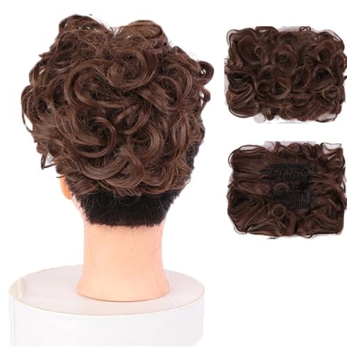 Haarknoten Synthetischer Kamm-Clip – Locken-Dutt-Verlängerung for Frauen – Ideales Chignon-Hochsteckfrisur-Haarteil Haarknoten Haarteil(Brown) von UANFHWZF