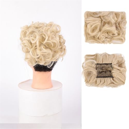 Haarknoten Synthetischer Kamm-Clip – Locken-Dutt-Verlängerung for Frauen – Ideales Chignon-Hochsteckfrisur-Haarteil Haarknoten Haarteil(White) von UANFHWZF