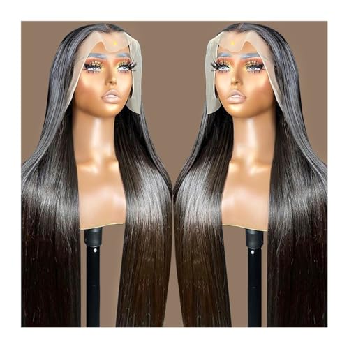 Perücken, Perücken 360 Transparente Lace Frontalperücke for Frauen Echthaarperücken Echthaarperücke(26 inch) von UANFHWZF